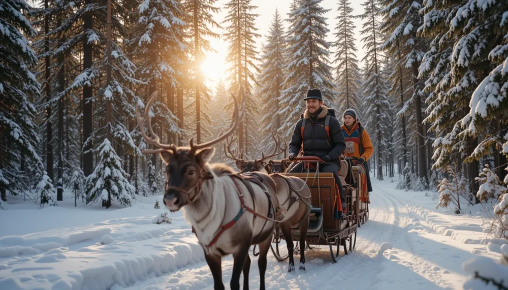 Lapland winter reindeer ride