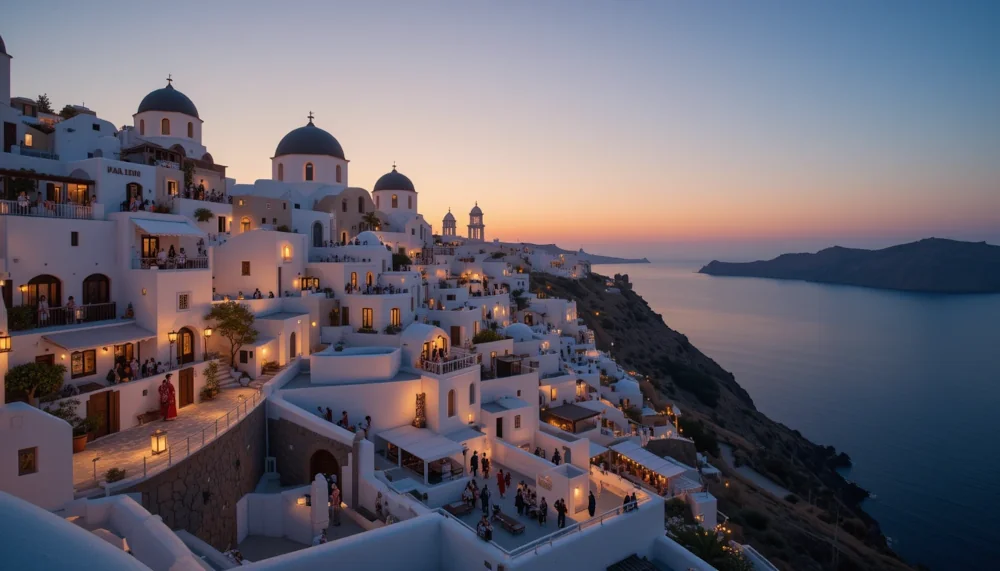 Sunset view of Santorini, Greece